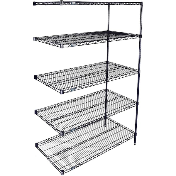 Nexel 5 Shelf, Nexelon Blue Wire Shelving Unit, Add On, 48inW x 14inD x 86inH B3151485 - main